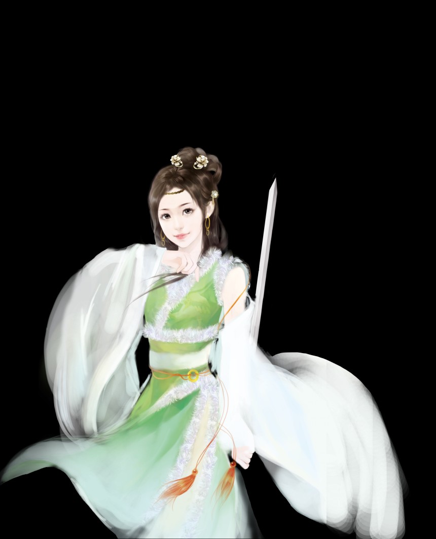 舞剑少女