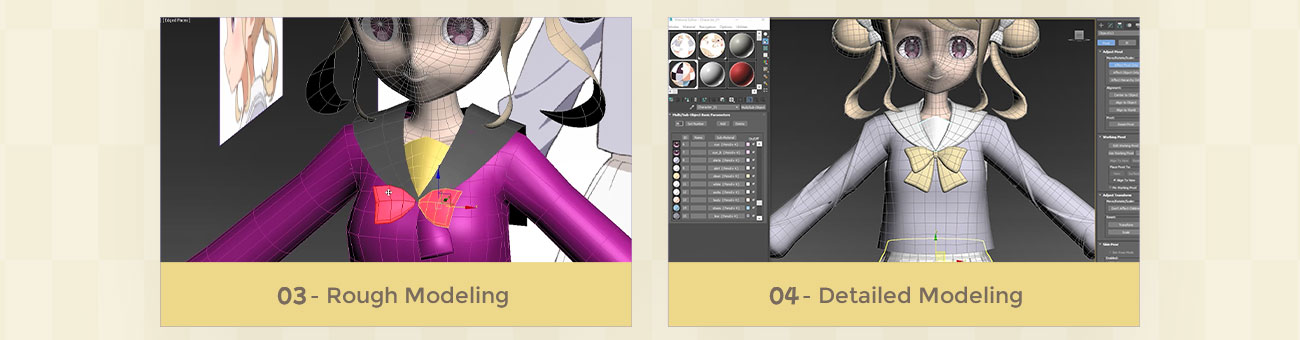 Cell-look Character Modeling with 3DS max and Pencil + 4